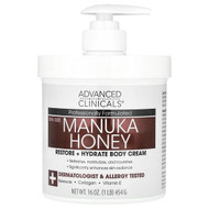 <img alt="Advanced Clinicals, Manuka Honey, Restore + Hydrate Body Cream, 16 oz (454 g)" title="Advanced Clinicals, Manuka Honey, Restore + Hydrate Body Cream, 16 oz (454 g),810400030374"