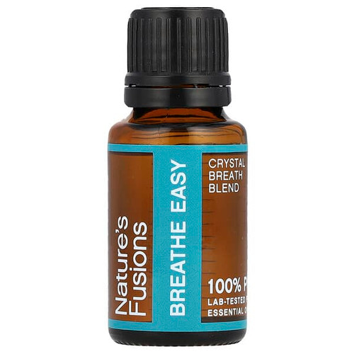 <img alt="Natures Fusions, 100% Pure Essential Oil, Breathe Easy , 15 ml" title="Natures Fusions, 100% Pure Essential Oil, Breathe Easy , 15 ml,741459740092"