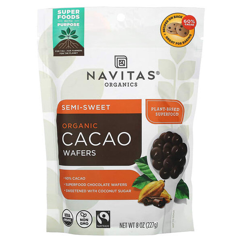 <img alt="Navitas Organics, Organic Cacao Wafers, Semi-Sweet , 8 oz (227 g)" title="Navitas Organics, Organic Cacao Wafers, Semi-Sweet , 8 oz (227 g),811961023362"