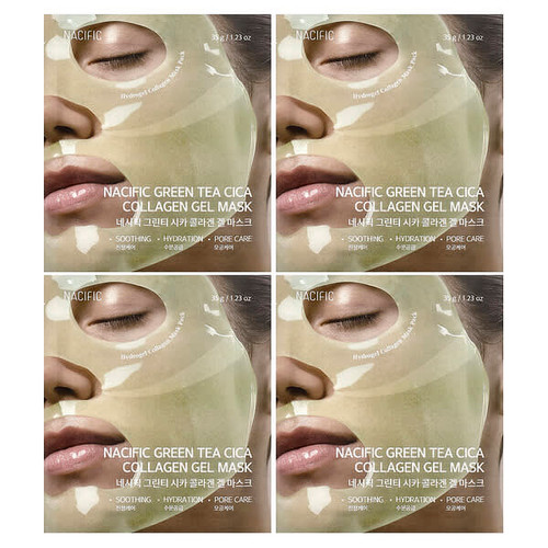 <img alt="Nacific, Green Tea Cica Collagen Gel Beauty Mask, 4 Sheets, 1.23 oz (35 g) Each" title="Nacific, Green Tea Cica Collagen Gel Beauty Mask, 4 Sheets, 1.23 oz (35 g) Each,8809517465874"