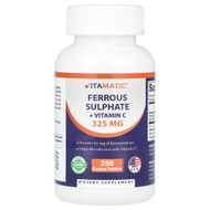 <img alt="Vitamatic, Ferrous Sulphate + Vitamin C, 250 Coated Tablets" title="Vitamatic, Ferrous Sulphate + Vitamin C, 250 Coated Tablets,810078474395"