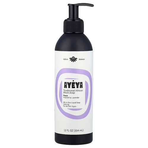 <img alt="Ayeya, Traditional African Black Soap, For All Skin Types, Lavender, 12 fl oz (354 ml)" title="Ayeya, Traditional African Black Soap, For All Skin Types, Lavender, 12 fl oz (354 ml),810129395716"