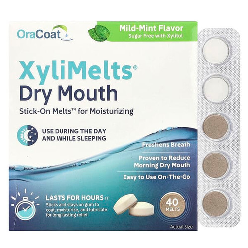 <img alt="OraCoat, XyliMelts Dry Mouth, Mild-Mint, 40 Melts" title="OraCoat, XyliMelts Dry Mouth, Mild-Mint, 40 Melts,855933000517"