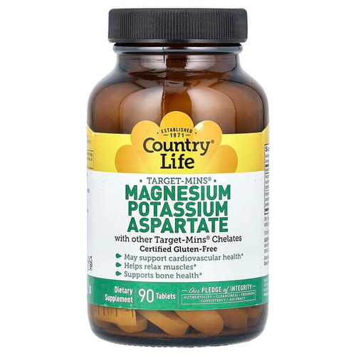 <img alt="Country Life, Target-Mins , Magnesium, Potassium, Aspartate, 90 Tablets" title="Country Life, Target-Mins , Magnesium, Potassium, Aspartate, 90 Tablets,015794024941"