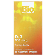 <img alt="Bio Nutrition, D-3 , 300 mcg , 50 Vegetarian Capsules" title="Bio Nutrition, D-3 , 300 mcg , 50 Vegetarian Capsules,854936003167"