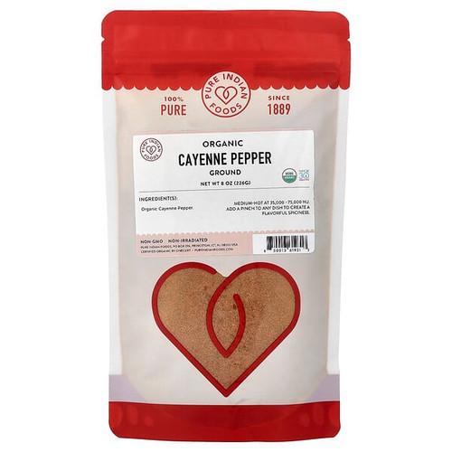 <img alt="Pure Indian Foods, Organic Cayenne Pepper, Ground, 8 oz (226 g)" title="Pure Indian Foods, Organic Cayenne Pepper, Ground, 8 oz (226 g),850013619313"