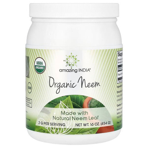 <img alt="Amazing India, Organic Neem, 16 oz (454 g)" title="Amazing India, Organic Neem, 16 oz (454 g),810180029131"