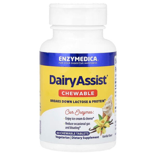 <img alt="Enzymedica, DairyAssist Chewable, Vanilla, 60 Chewable Tablets" title="Enzymedica, DairyAssist Chewable, Vanilla, 60 Chewable Tablets,670480101452"