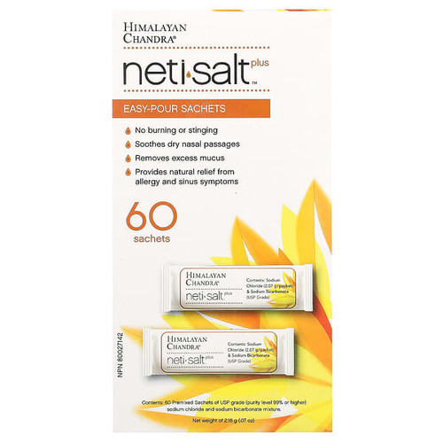 <img alt="Himalayan Chandra, Neti Salt Plus, Easy-Pour Sachets , 60 Sachets, 0.07 oz (2.16 g)" title="Himalayan Chandra, Neti Salt Plus, Easy-Pour Sachets , 60 Sachets, 0.07 oz (2.16 g),705928903036"