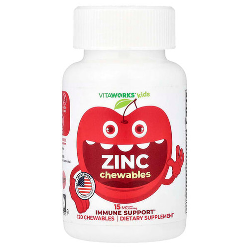 <img alt="VitaWorks, Kids, Zinc, Cherry, 120 Chewables" title="VitaWorks, Kids, Zinc, Cherry, 120 Chewables,810102730503"