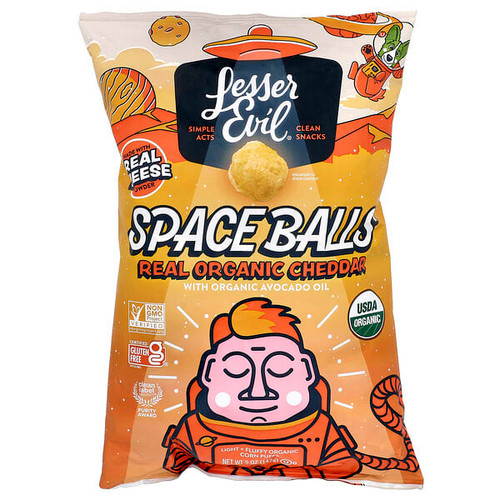 <img alt="LesserEvil, Space Balls, Real Organic Cheddar, 5 oz (142 g)" title="LesserEvil, Space Balls, Real Organic Cheddar, 5 oz (142 g),850045947965"