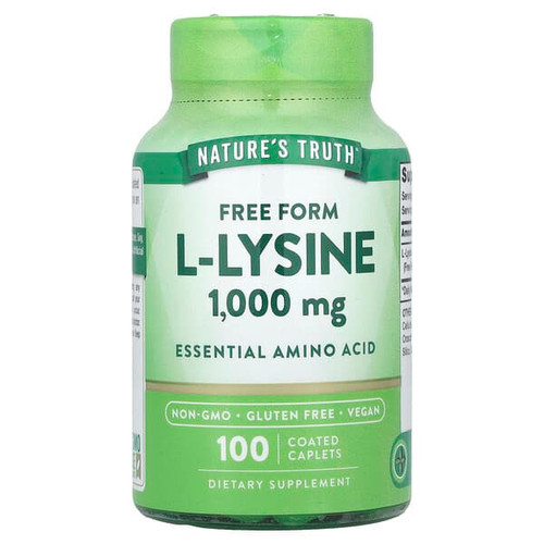 <img alt="Natures Truth, L-Lysine, 1,000 mg, 100 Coated Caplets" title="Natures Truth, L-Lysine, 1,000 mg, 100 Coated Caplets,840093101624"
