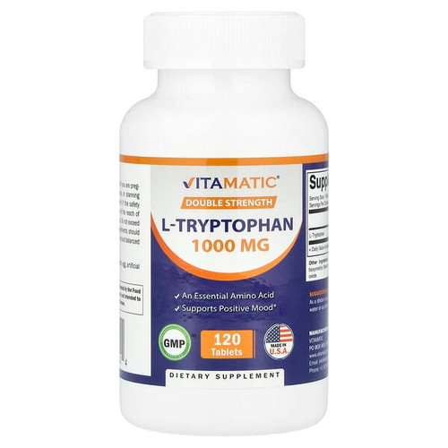 <img alt="Vitamatic, L-Tryptophan, 1,000 mg, 120 Tablets" title="Vitamatic, L-Tryptophan, 1,000 mg, 120 Tablets,810078471424"