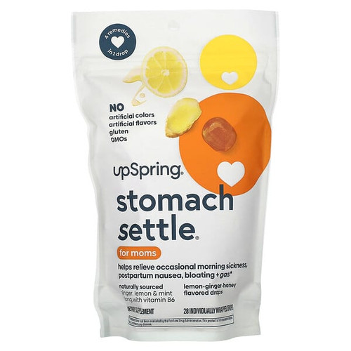<img alt="UpSpring, Stomach Settle, For Moms, Lemon-Ginger-Honey, 28 Individually Wrapped Drops" title="UpSpring, Stomach Settle, For Moms, Lemon-Ginger-Honey, 28 Individually Wrapped Drops,850008560286"