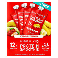 <img alt="Designer Wellness, Protein Smoothie, Strawberry Banana, 4 Packs, 4.2 oz (120 g) Each" title="Designer Wellness, Protein Smoothie, Strawberry Banana, 4 Packs, 4.2 oz (120 g) Each,844334000028"