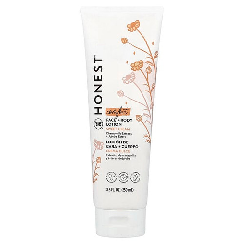 <img alt="The Honest Company, Comfort, Face + Body Lotion, Sweet Cream, 8.5 fl oz (250 ml)" title="The Honest Company, Comfort, Face + Body Lotion, Sweet Cream, 8.5 fl oz (250 ml),810022915004"