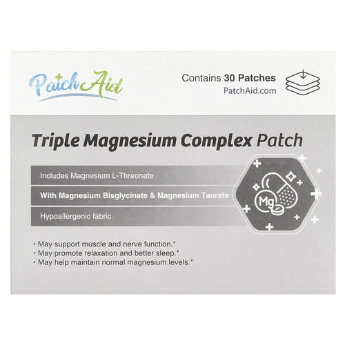 <img alt="PatchAid, Triple Magnesium Complex Patch, 30 Patches" title="PatchAid, Triple Magnesium Complex Patch, 30 Patches,038407582096"