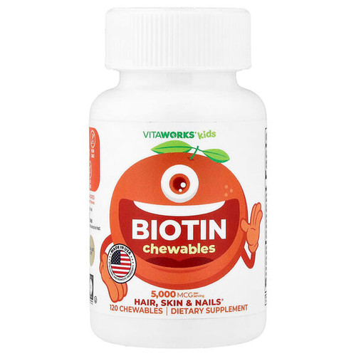 <img alt="VitaWorks, Kids, Biotin Chewables, Orange, 120 Chewables" title="VitaWorks, Kids, Biotin Chewables, Orange, 120 Chewables,810102730244"