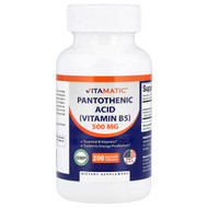 <img alt="Vitamatic, Pantothenic Acid, 500 mg, 200 Vegetable Capsules" title="Vitamatic, Pantothenic Acid, 500 mg, 200 Vegetable Capsules,810078470205"