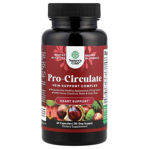 <img alt="Natures Craft, Pro-Circulate, Vein Support Complex, 60 Capsules" title="Natures Craft, Pro-Circulate, Vein Support Complex, 60 Capsules,850057882476"