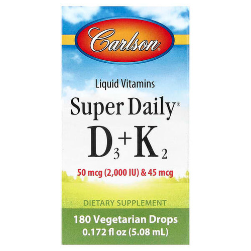 <img alt="Carlson, Super Daily D3 + K2, 0.172 fl oz (5.08 ml)" title="Carlson, Super Daily D3 + K2, 0.172 fl oz (5.08 ml),088395105500"