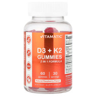 <img alt="Vitamatic, D3 + K2 Gummies, Natural Raspberry, 60 Gummies" title="Vitamatic, D3 + K2 Gummies, Natural Raspberry, 60 Gummies,810078471110"