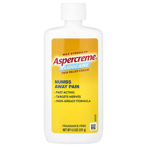 <img alt="Aspercreme, Pain Relief Cream with 4% Lidocaine, Max Strength, Fragrance-Free, 4.3 oz (121 g)" title="Aspercreme, Pain Relief Cream with 4% Lidocaine, Max Strength, Fragrance-Free, 4.3 oz (121 g),041167058848"
