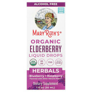 <img alt="MaryRuths, Organic Elderberry Liquid Drops, Blueberry + Raspberry, Alcohol Free, 1 fl oz (30 ml)" title="MaryRuths, Organic Elderberry Liquid Drops, Blueberry + Raspberry, Alcohol Free, 1 fl oz (30 ml),856645008150"
