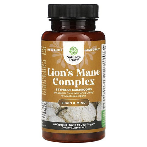 <img alt="Natures Craft, Lions Mane Complex, 60 Capsules" title="Natures Craft, Lions Mane Complex, 60 Capsules,793611599482"