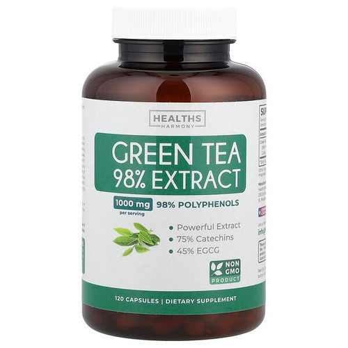 <img alt="Healths Harmony, Green Tea 98% Extract, 120 Capsules (500 mg per Capsule)" title="Healths Harmony, Green Tea 98% Extract, 120 Capsules (500 mg per Capsule),646648875633"