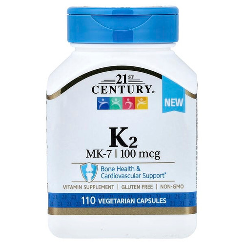 <img alt="21st Century, Vitamin K2, 100 mcg, 110 Vegetarian Capsules" title="21st Century, Vitamin K2, 100 mcg, 110 Vegetarian Capsules,740985280676"