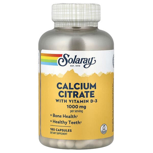 <img alt="Solaray, Calcium Citrate with Vitamin D-3, 180 Capsules" title="Solaray, Calcium Citrate with Vitamin D-3, 180 Capsules,076280458350"