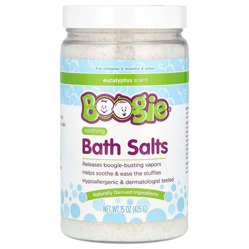 <img alt="Boogie Wipes, Soothing Bath Salts, Eucalyptus, 15 oz (425 g)" title="Boogie Wipes, Soothing Bath Salts, Eucalyptus, 15 oz (425 g),816167012332"