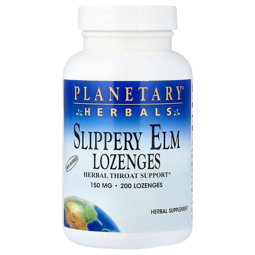 <img alt="Planetary Herbals, Slippery Elm Lozenges, Unflavored, 150 mg, 200 Lozenges" title="Planetary Herbals, Slippery Elm Lozenges, Unflavored, 150 mg, 200 Lozenges,021078106500"