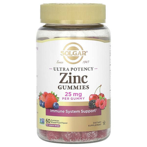 <img alt="Solgar, Ultra Potency Zinc Gummies, Mixed Fruit, 25 mg, 60 Gummies" title="Solgar, Ultra Potency Zinc Gummies, Mixed Fruit, 25 mg, 60 Gummies,810122620112"