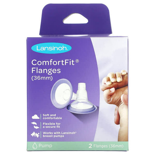 <img alt="Lansinoh, ComfortFit Flanges, 36 mm, 2 Flanges" title="Lansinoh, ComfortFit Flanges, 36 mm, 2 Flanges,044677535120"