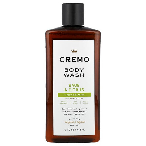 <img alt="Cremo, Body Wash, Sage & Citrus, 16 fl oz (473 ml)" title="Cremo, Body Wash, Sage & Citrus, 16 fl oz (473 ml),853382004445"
