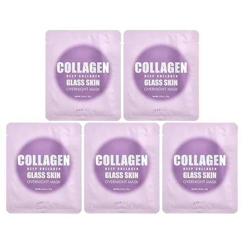 <img alt="Lapcos, Deep Collagen Glass Skin Overnight Beauty Mask, 4 Sheets, 1.23 oz (35 g) Each" title="Lapcos, Deep Collagen Glass Skin Overnight Beauty Mask, 4 Sheets, 1.23 oz (35 g) Each,818929025673"