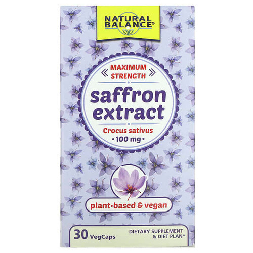 <img alt="Natural Balance, Saffron Extract, Maximum Strength, 100 mg, 30 VegCaps" title="Natural Balance, Saffron Extract, Maximum Strength, 100 mg, 30 VegCaps,047868378889"