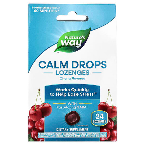 <img alt="Natures Way, Calm Drops Lozenges, Cherry , 24 Lozenges" title="Natures Way, Calm Drops Lozenges, Cherry , 24 Lozenges,033674149836"