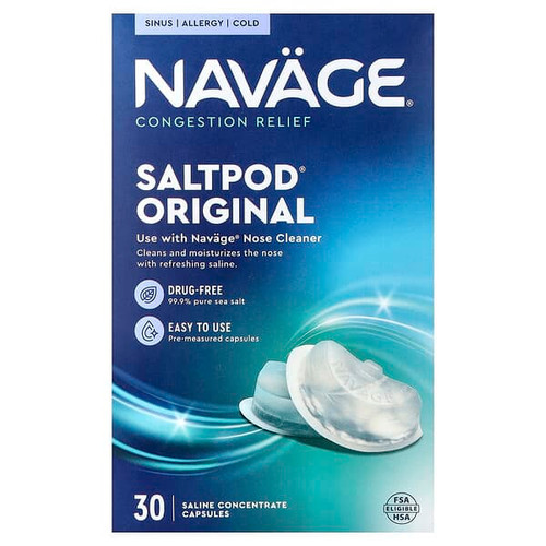 <img alt="Navage, Saltpod Original, Congestion Relief, 30 Saline Concentrate Capsules" title="Navage, Saltpod Original, Congestion Relief, 30 Saline Concentrate Capsules,858492004019"