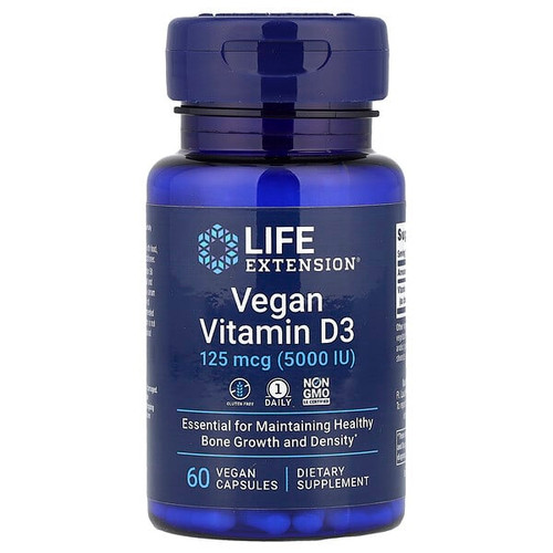 <img alt="Life Extension, Vegan Vitamin D3, 125 mcg (5000 IU), 60 Vegan Capsules" title="Life Extension, Vegan Vitamin D3, 125 mcg (5000 IU), 60 Vegan Capsules,737870242260"