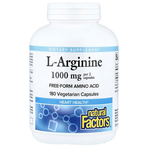 <img alt="Natural Factors, L-Arginine, 180 Vegetarian Capsules (500 mg per Capsule)" title="Natural Factors, L-Arginine, 180 Vegetarian Capsules (500 mg per Capsule),068958028088"