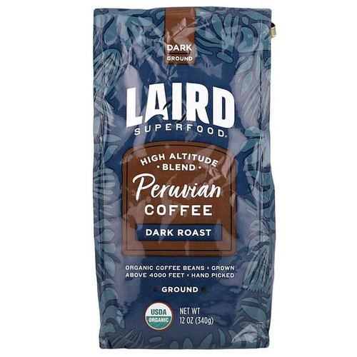 <img alt="Laird Superfood, Peruvian Coffee, Ground, Dark, 12 oz (340 g)" title="Laird Superfood, Peruvian Coffee, Ground, Dark, 12 oz (340 g),810005130486"