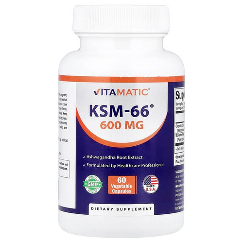 <img alt="Vitamatic, KSM-66, 60 Vegetable Capsules" title="Vitamatic, KSM-66, 60 Vegetable Capsules,810078475804"