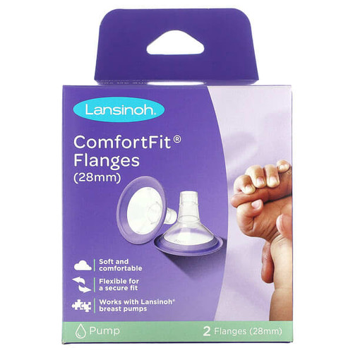 <img alt="Lansinoh, ComfortFit Flanges , 2 Flanges, 28 mm Each" title="Lansinoh, ComfortFit Flanges , 2 Flanges, 28 mm Each,044677535113"