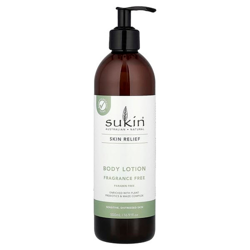 <img alt="Sukin, Skin Relief, Body Lotion, Sensitive, Distressed Skin, Fragrance Free, 16.91 fl oz (500 ml)" title="Sukin, Skin Relief, Body Lotion, Sensitive, Distressed Skin, Fragrance Free, 16.91 fl oz (500 ml),9327693010668"