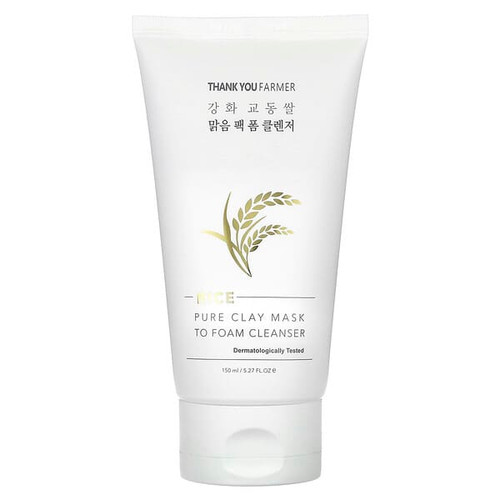 <img alt="Thank You Farmer, Rice, Pure Clay Mask To Foam Cleanser, 5.27 fl oz (150 ml)" title="Thank You Farmer, Rice, Pure Clay Mask To Foam Cleanser, 5.27 fl oz (150 ml),8809454981734"
