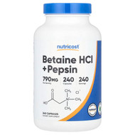 <img alt="Nutricost, Betaine HCl + Pepsin, 240 Capsules" title="Nutricost, Betaine HCl + Pepsin, 240 Capsules,810014679167"