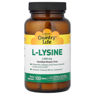 <img alt="Country Life, L-Lysine, 100 Tablets" title="Country Life, L-Lysine, 100 Tablets,015794013112"